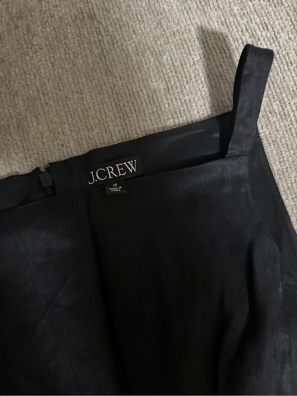 J. Crew Black Midi Dress with Square Neck